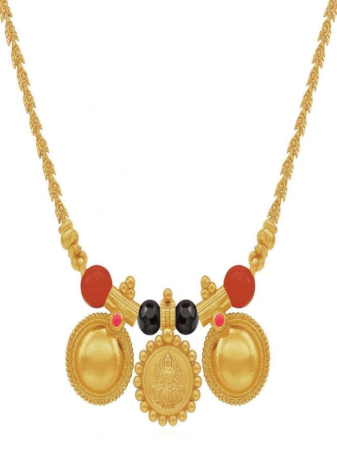 SHANKHRAJ MALL Traditional Gold Plated Mangalsutra with Laxmi Coin & Vatti Pendant Design for Women | Ethnic Temple Jewellery Necklace - Image 1