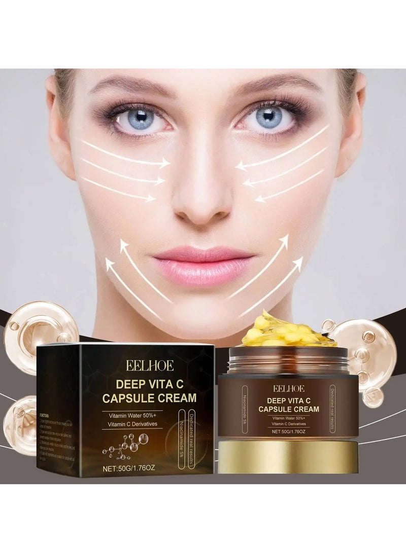 EELHOE Deep Vita C Capsule Cream, Deep Vita C Cream, Moisturizing and Anti-Wrinkle, Instant Glow, Suitable for All Skin Types - Image 4