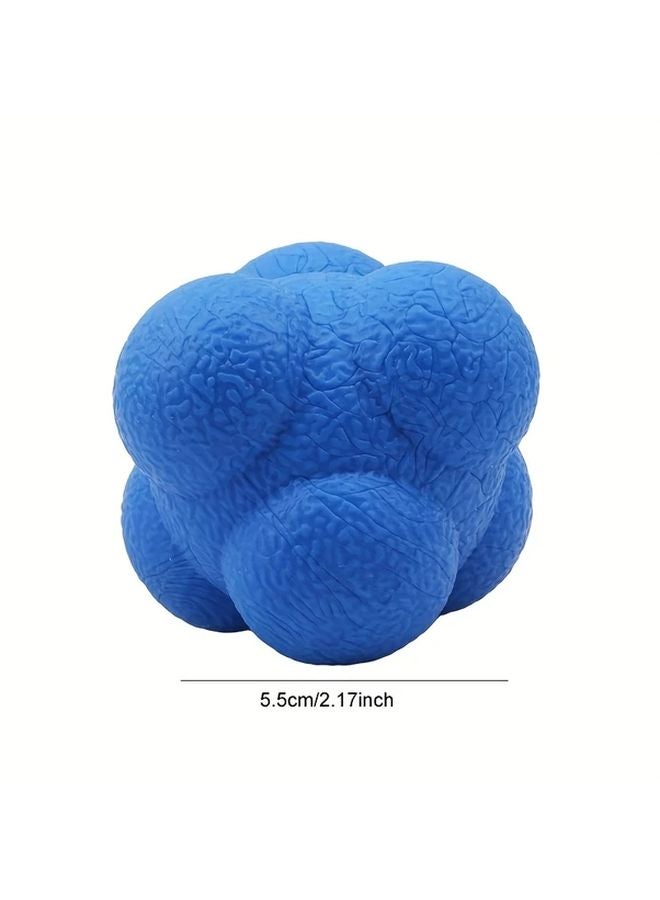 Blue Hexagonal Reaction Ball For Agility Tennis Fitness Training Sports - Image 1
