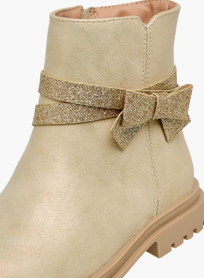 Celeste Girls Bow Embellished High Cut Boots - Image 4