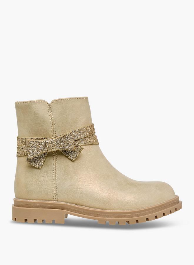 Celeste Girls Bow Embellished High Cut Boots - Image 3