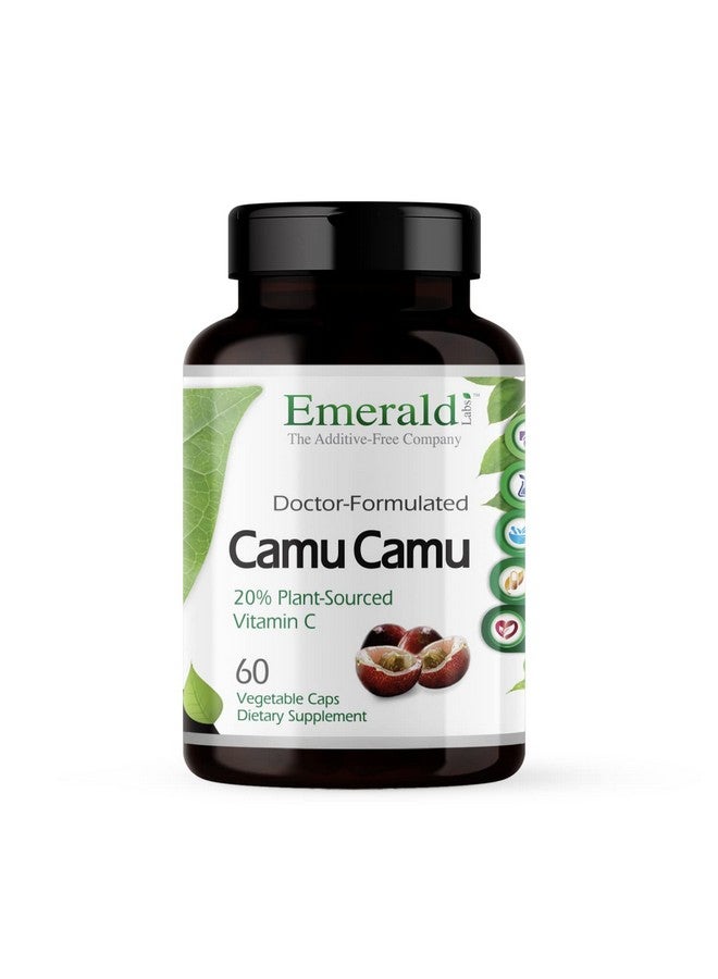 Emerald Laboratories Emerald Labs Camu Camu - Plant-Sourced Vitamin C, Bioflavonoids, Amino Acids & B Vitamins - Gluten-Free, Vegan - 60 Vegetable Capsules (30-Day Supply) - Image 1