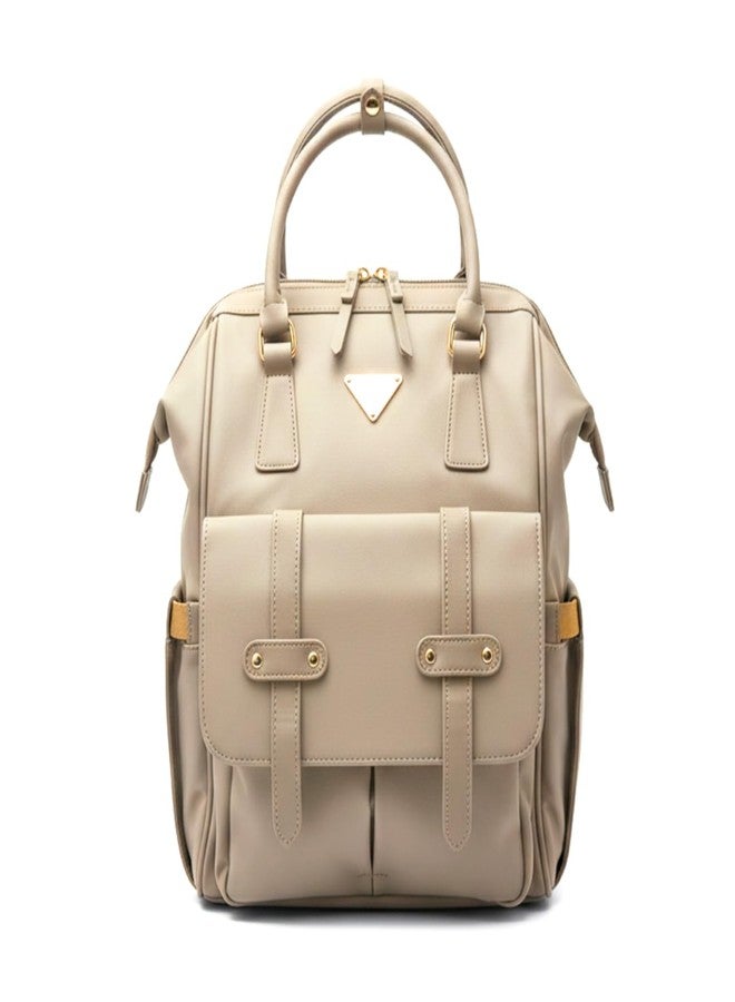 Cradleve Stella Diaper Bag for Moms | Stylish & Spacious Mommy Bag with Insulated Bottle Pockets | Waterproof Recycled Nylon | Backpack, Tote & Stroller Bag (Royal Beige) - Image 1