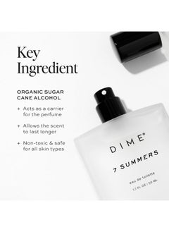 DIME Dime Beauty Perfume 7 Summers, 1.7 oz / 50 ml - Sweet Floral Scent, Hypoallergenic, Clean Perfume, Eau de Toilette For Women  - Image 4