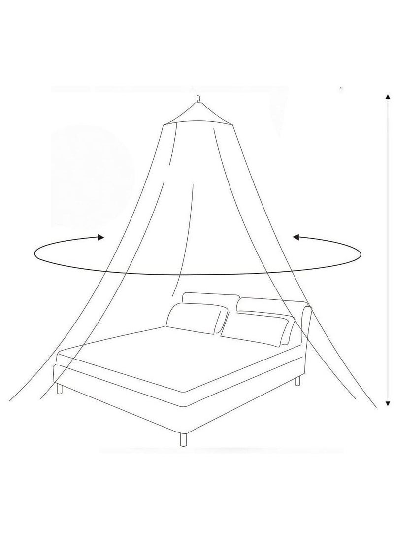 VITION Round Hoop Mosquito Net for Bed, King Size Bed Canopy Hanging Curtain Netting, Princess Round Hoop Sheer Bed Canopy for All Kids Baby Cribs and Adult Beds Fit Twin, Full, Queen (White)  - Image 4