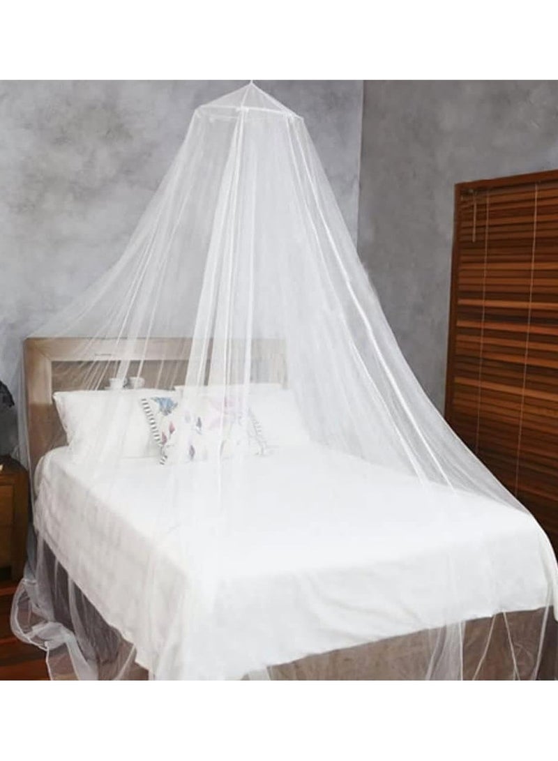 VITION Round Hoop Mosquito Net for Bed, King Size Bed Canopy Hanging Curtain Netting, Princess Round Hoop Sheer Bed Canopy for All Kids Baby Cribs and Adult Beds Fit Twin, Full, Queen (White)  - Image 2