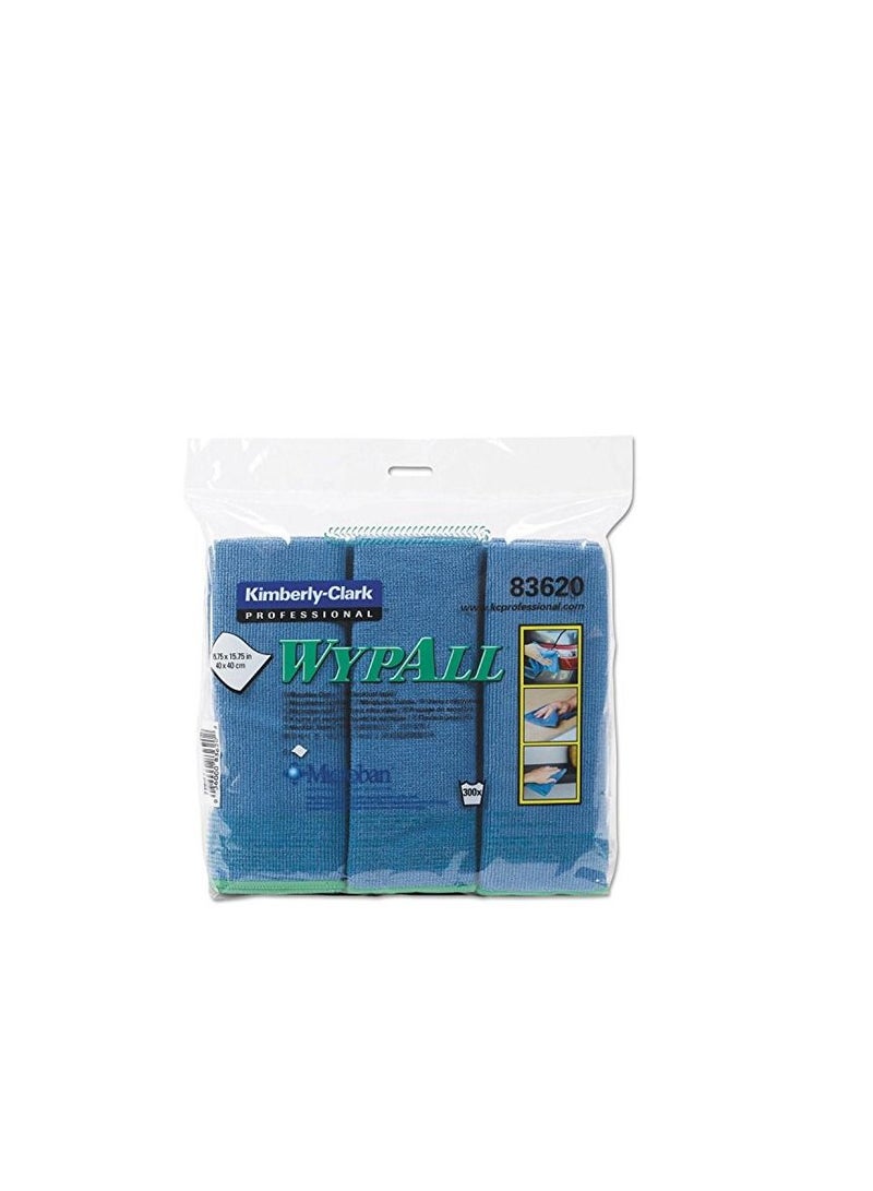 WypAll WypAll Microfiber Cloths - Blue 6-Pack, Durable & Absorbent, Professional-Grade - Image 1