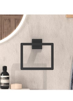 Oasisgalore Hand Towel Holder for Bathroom,  Stainless Steel Square Towel Ring, Towel Ring Holder Brushed Matte Black  - Image 3