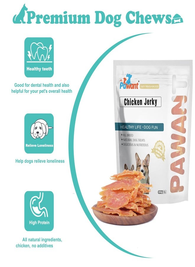 Pawant Chicken Jerky for Dogs Treats Training Snacks Dog Chew Treats Rawhide Free for Small and Large Dog 0.5lb/227g - Image 2