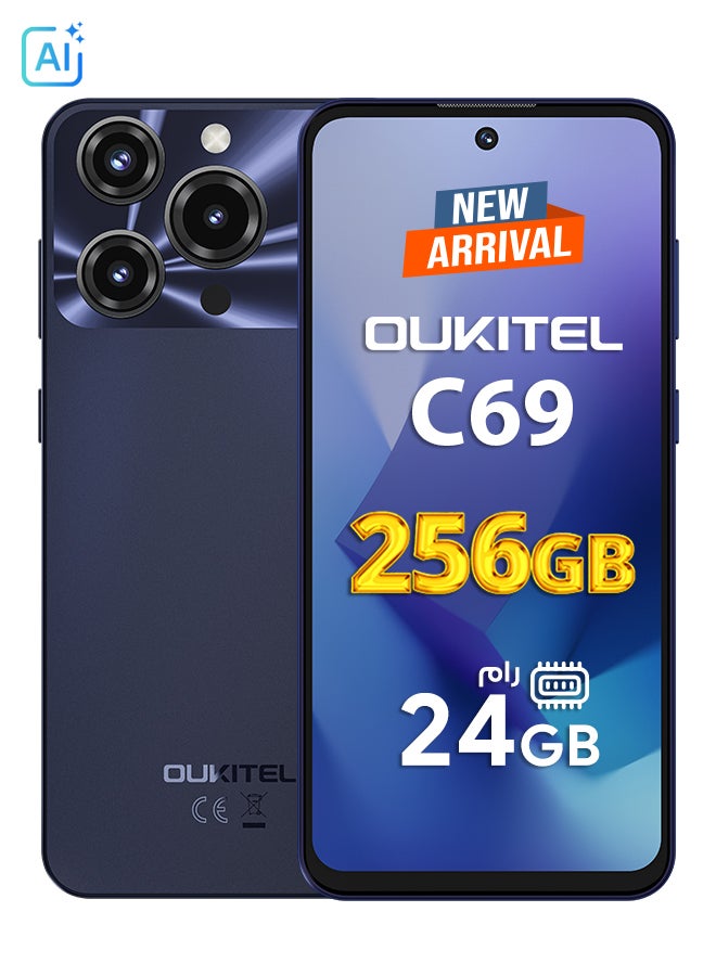 Oukitel C69 Dual SIM Black 8+16GB RAM 256GB 4G - Middle East
