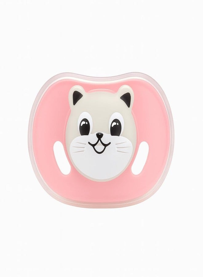 DTR Creation Cartoon Baby Pacifier – BPA-Free Silicone Nipple | Newborn Soother & Teething Aid | Pink & White Bear Design | 0 Months+ - Image 5