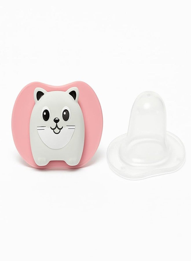 DTR Creation Cartoon Baby Pacifier – BPA-Free Silicone Nipple | Newborn Soother & Teething Aid | Pink & White Bear Design | 0 Months+ - Image 4