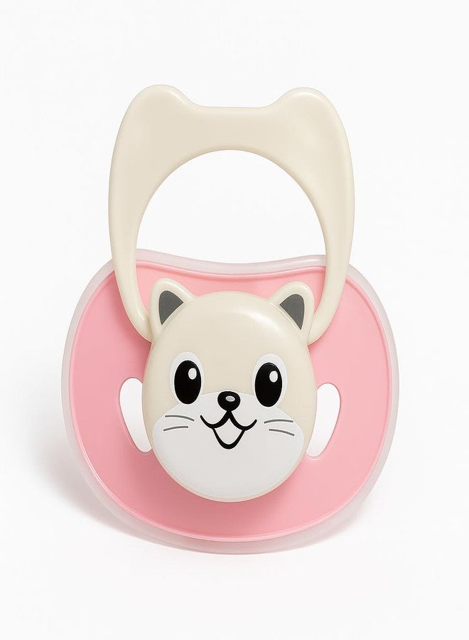 DTR Creation Cartoon Baby Pacifier – BPA-Free Silicone Nipple | Newborn Soother & Teething Aid | Pink & White Bear Design | 0 Months+ - Image 2