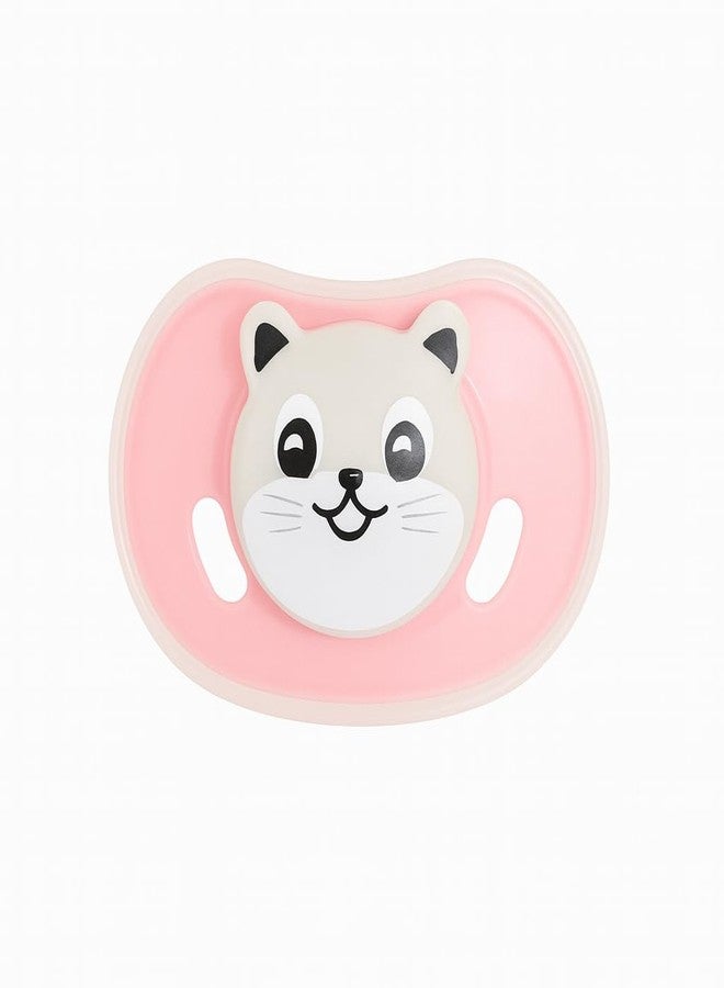 DTR Creation Cartoon Baby Pacifier – BPA-Free Silicone Nipple | Newborn Soother & Teething Aid | Pink & White Bear Design | 0 Months+ - Image 3