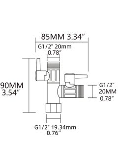 SYOSI Shower Head Diverter Valve, 100% Solid Brass Shower Arm Diverter Valve for Hand Held Showerhead and Fixed Spray Head, G12 20mm Diameter 3 Way Bathroom Universal Shower System Replacement Part, DSF009  - Image 5