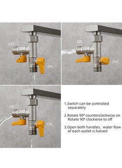 SYOSI Shower Head Diverter Valve, 100% Solid Brass Shower Arm Diverter Valve for Hand Held Showerhead and Fixed Spray Head, G12 20mm Diameter 3 Way Bathroom Universal Shower System Replacement Part, DSF009  - Image 4