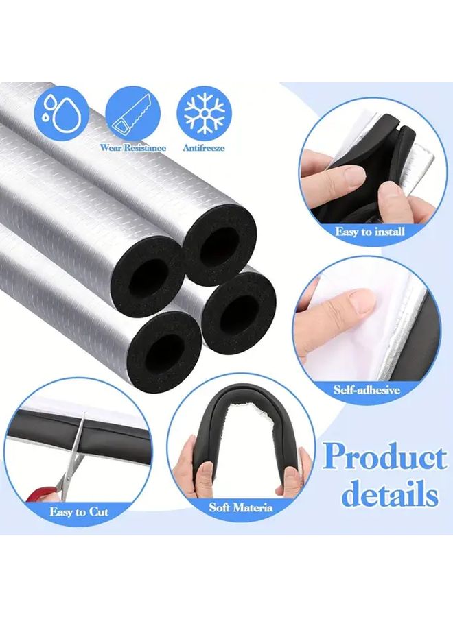 2 Inch Self Adhesive Pipe Insulation Tube with Aluminum Foil Lining Freeze Proof - Image 3