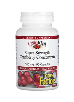 natural Factors CranRich, Super Strength, Cranberry Concentrate, 500 mg, 90 Capsules 