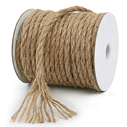 Vivifying 6mm Jute Rope, 66 Feet Natural Heavy Duty Brown Twine for Crafts, Cat Scratching Post, Gardening, Bundling and Hanging - Image 2