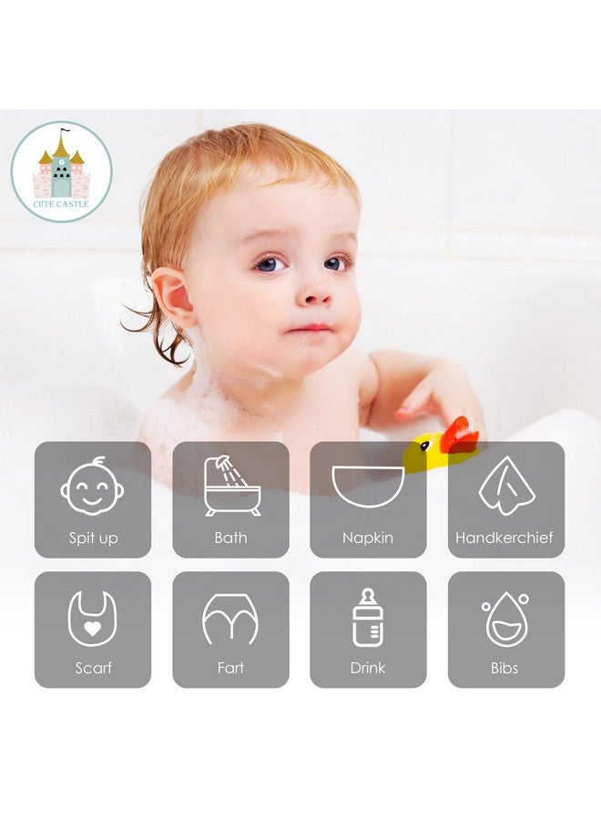 Cute Castle 12 Pack Muslin Baby Washcloths - Large 12'' by 12'' - Ultra Soft 100% Cotton - Super Absorbent Burp Cloths for Unisex, Boy, Girl -White - Image 3