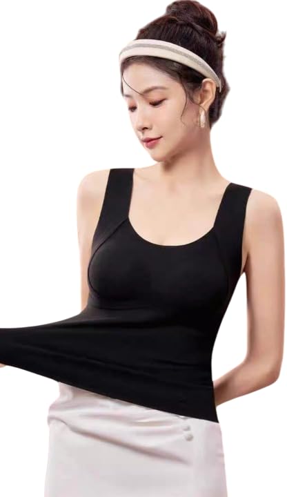 Celary Women’s Winter Ribbed Thermal Padded Camisole Top || Soft Warm Fleece Innerwear for Layering || Stretchable Spaghetti Strap Slip || Lightweight Heat Retention Vest for Winter - Image 1
