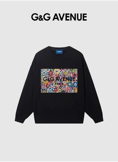 G&G AVENUE Spring and autumn unisex pure cotton round neck long Oversized sweatshirt, casual style soft beach long shirt, black long sleeves, hippie casual beach long sleeves  - Image 2