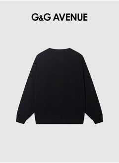 G&G AVENUE Spring and autumn unisex pure cotton round neck long Oversized sweatshirt, casual style soft beach long shirt, black long sleeves, hippie casual beach long sleeves  - Image 3