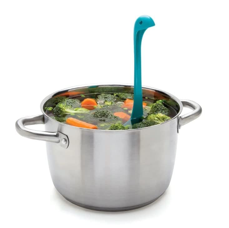 APURK Ladle Spoon Soup Serving Plate Green Cooking Ladle for Serving Soup Stew Gravy & Chili High Heat Resistant Loch Ness Stand Up Soup Ladle (Pack of 1) Multi Color. - Image 3