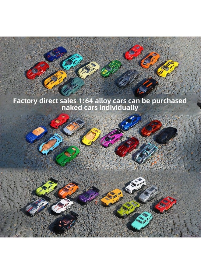 Direct Children's Alloy Car Model Toy Simulation 1:64 Sliding Back Force Police Car Racing Sports Car Model-Color:1:64 Alloy Car Naked Style Random 1 Piece  - Image 1
