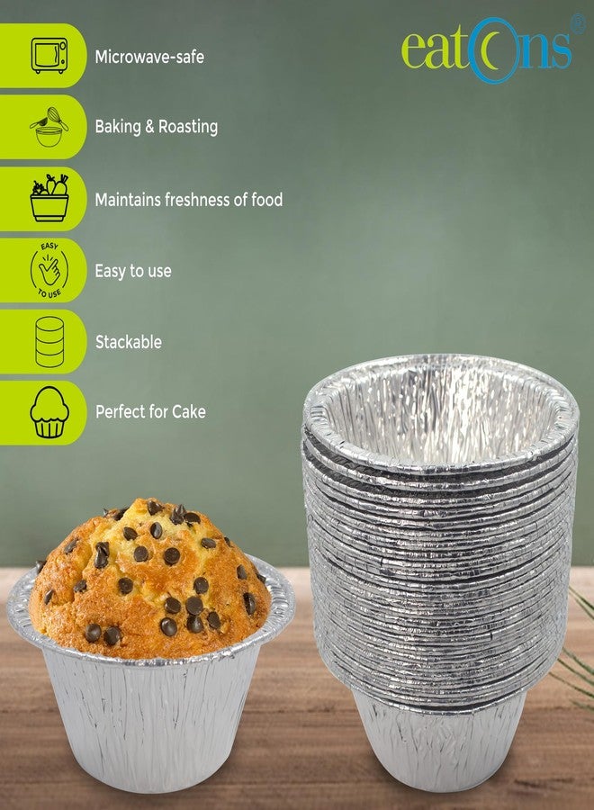 EATONS أكواب مافن ألومنيوم من إيتونز للخبز | [120 مل، عبوة من 50 قطعة] حاويات ألومنيوم فويل للاستخدام مرة واحدة للخبز، الكب كيك، الحلويات والوجبات الخفيفة | متينة، صديقة للبيئة - Image 3