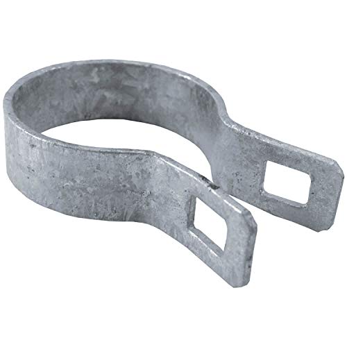 Jake Sales 3-1/2" Brace Band for Chain Link Fence - Use for 3-1/2" Outside Diameter Post/Pipe - Galvanized Chain Link Brace Band (2 Pack) - Image 1