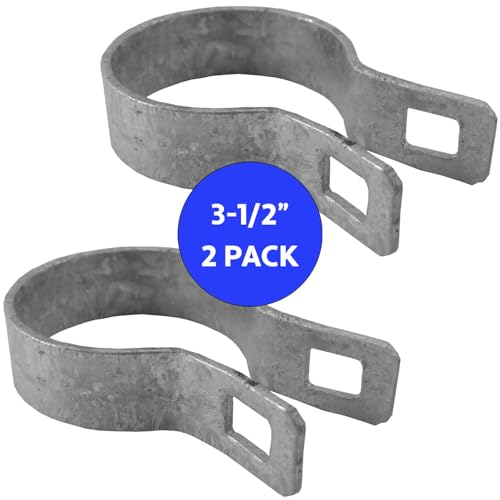 Jake Sales 3-1/2" Brace Band for Chain Link Fence - Use for 3-1/2" Outside Diameter Post/Pipe - Galvanized Chain Link Brace Band (2 Pack) - Image 2