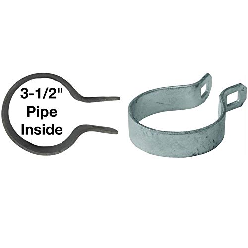 Jake Sales 3-1/2" Brace Band for Chain Link Fence - Use for 3-1/2" Outside Diameter Post/Pipe - Galvanized Chain Link Brace Band (2 Pack) - Image 3
