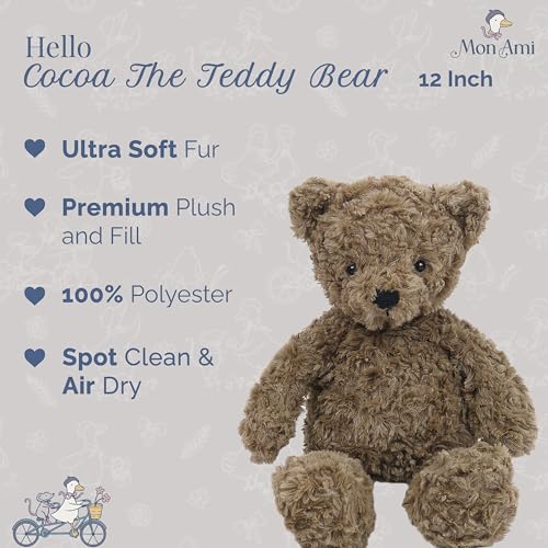 MON AMI Cocoa The Teddy Bear Stuffed Animal 12 Brown Teddy Bear Plush Cute Plushies for Kids of All Ages - Image 5