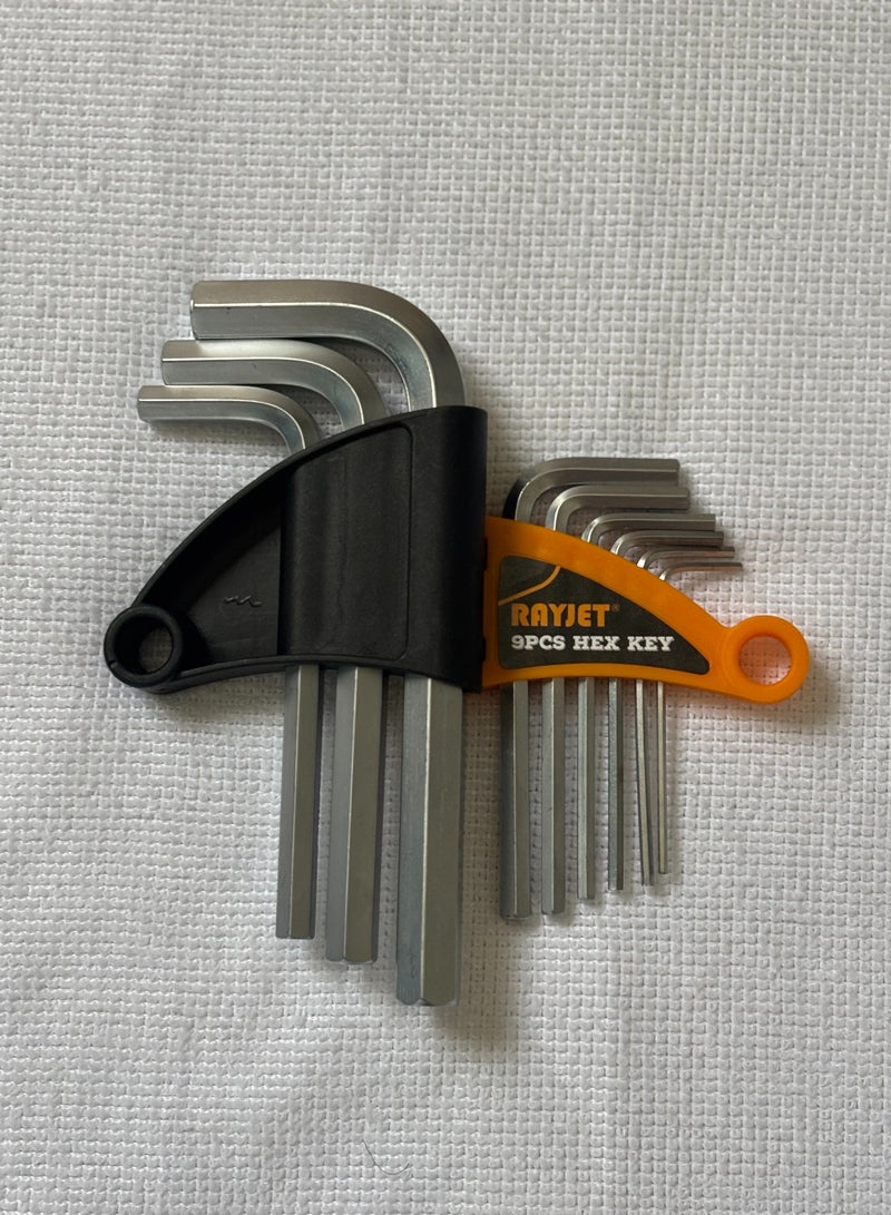 RAYJET 9PCS hexagonal flat head short wrench set | Chrome vanadium steel with high hardness | 1.5-10mm full size | Portable and non-slip | Precision maintenance tool!  - Image 4