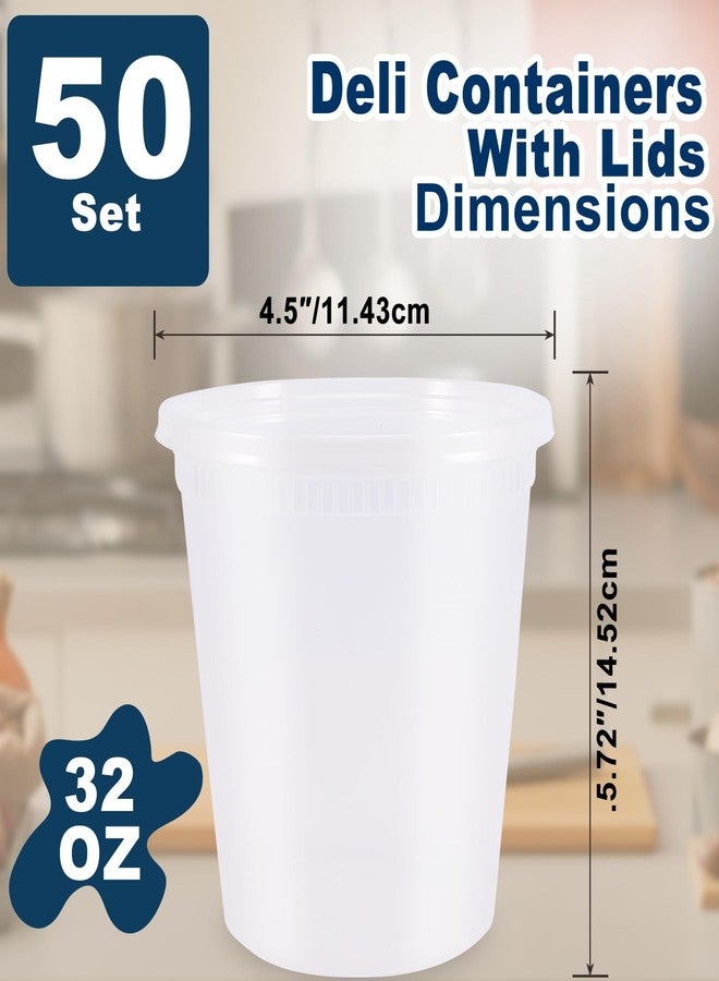 مجموعة بايميت من 50 علبة طعام مع أغطية، سعة 32 أونصة، علب بلاستيكية لتخزين الطعام، علب شوربة مانعة للتسرب بأغطية محكمة الإغلاق، خالية من مادة BPA، علب شوربة قابلة للتكديس، آمنة للاستخدام في الميكروويف والفريزر - Image 2