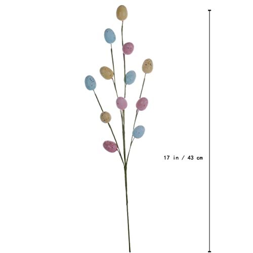 JINGHONG Easter Egg Picks 6 Pack Artificial Egg Stems Colorful Easter Egg Decorations for Home Decor Centerpiece Flower Arrangement 17 Inches Tall Multicolor - Image 3