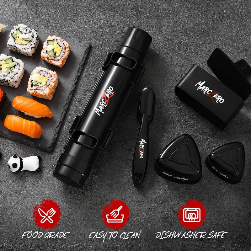 MarcZero Sushi Making Kit, 22 in 1 Bazooka Roller With Bamboo Mat, Knife, Chopsticks, Molds, DIY Machine for Beginner - Image 3