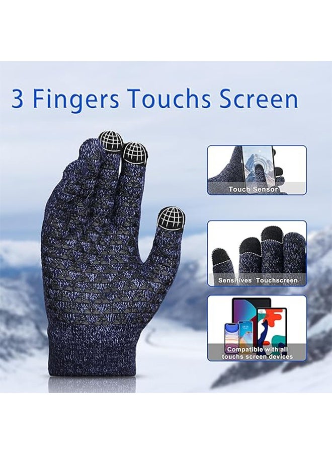 قفازات الشتاء للرجال والنساء، دافئة ومقاومة للانزلاق مع لمسة لمس الشاشة للجري والتزلج والمشي لمسافات طويلة - Image 2
