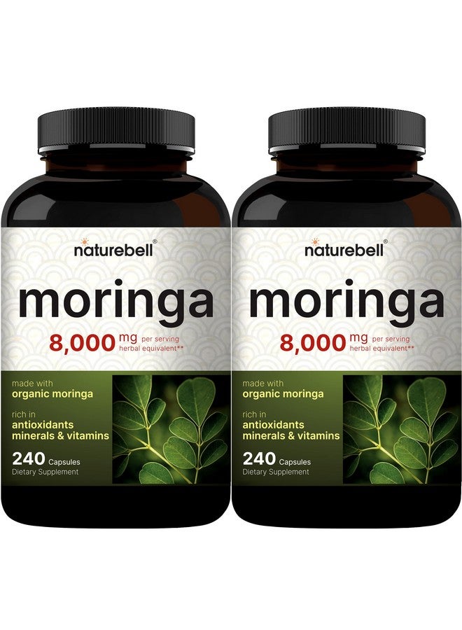 نايتشر بيل كبسولات مورينجا من ناتشر بيل، ٨٠٠٠ ملغ لكل حصة، ٤٨٠ كبسولة | غذاء أخضر فائق، لصحة البشرة ودعم المناعة | غير معدل وراثيًا، خالٍ من الغلوتين - Image 1