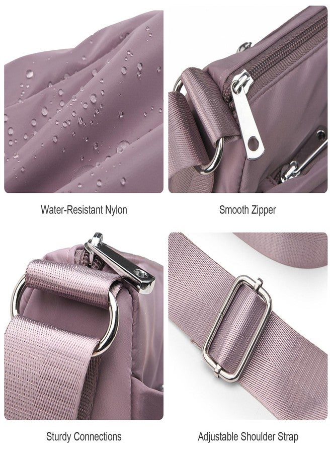 LassZone Nylon Shoulder Bag for Women Trendy Large Capacity Handbag Multi-Pocket Crossbody Bag Fashion Handle Satchel (Pink) - Image 5