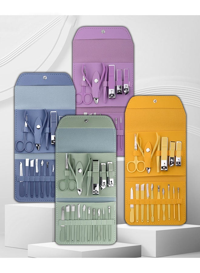 Super ZYouth 16 Piece Professional Pedicure and Nail Clipper Manicure Tool Set for Face Hand and Foot Care Green - Image 5