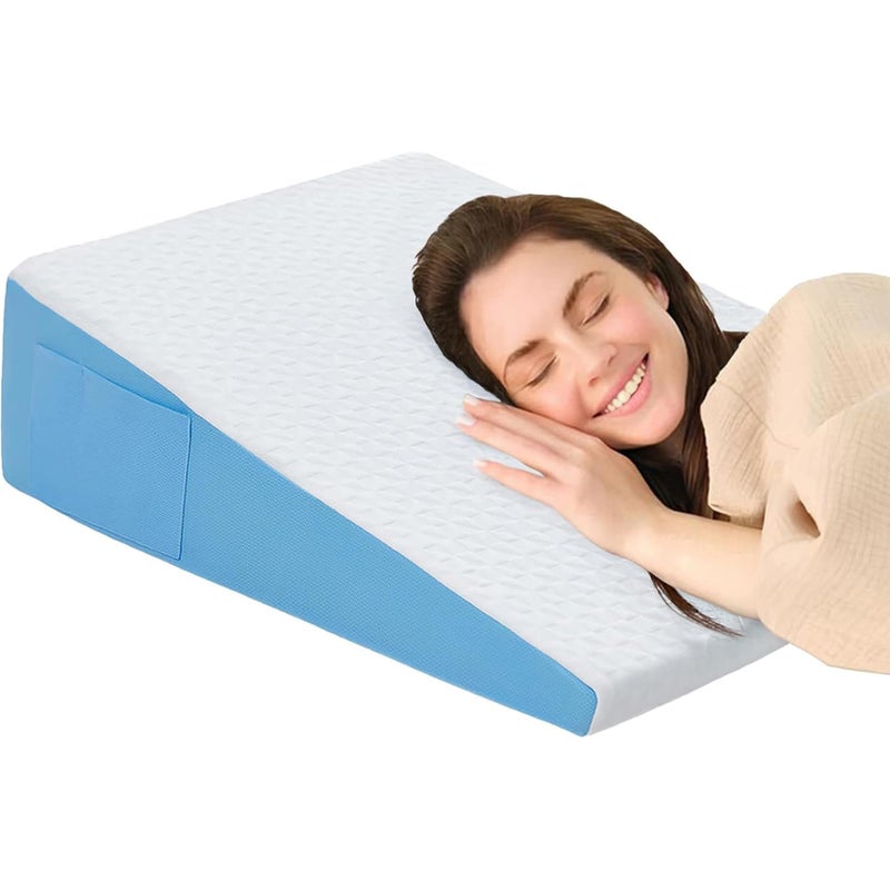 COLDHUNTER Wedge Pillow for Sleeping, 7.5" Bed Wedge After Surgery, Back Pain Relief, Memory Foam Pillow Triangle Incline Wedge for Back Support, Leg Elevation - Image 1