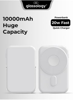 Power Bank 10000mAh 20W Magsafe Wireless Charger with Fast Charging, Battery Pack with Built-in USB-C Cable and Adjustable Stand, for iPhone 16/15 Series, AirPods, and More