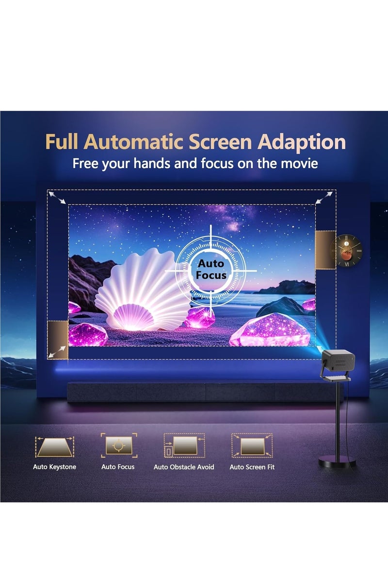 FlashHawk 4K Projector - 800 ANSI Native 1080P Mini Smart Android OS Projectors with WiFi And Bluetooth For Home Theater Outdoor Movie, Auto Focus, 3D Stereo Sound - Image 4