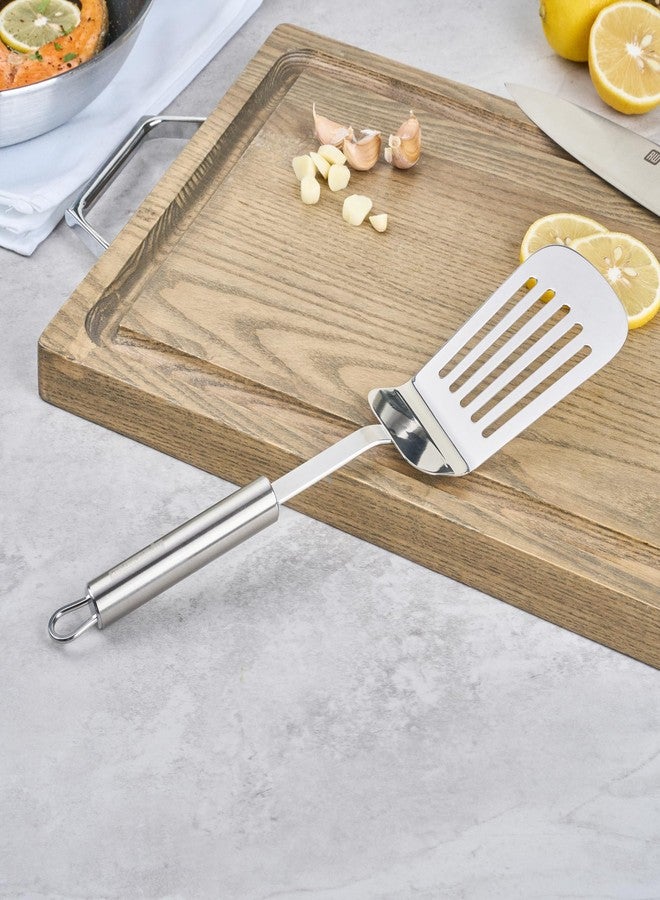 ريستورنت وير ملعقة تقليب من الفولاذ المقاوم للصدأ مقاس 12.5 بوصة من ريستورانت وير - ملعقة معدنية مقاومة للحرارة بمعيار ألماني، بمقبض مريح، آمنة للغسل في غسالة الأطباق - ملعقة تقليب للمطبخ للشواء والقلي - Image 3