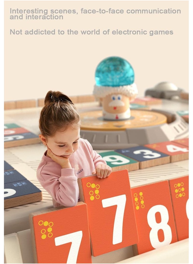 Intelligence and thinking training for children aged 6 and above, interactive math board games with toys for parent-child families, and focused on digital mahjong.45 * 45 * 8.3cm.  - Image 3