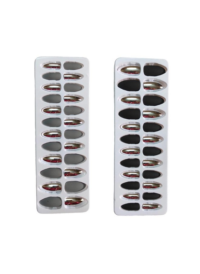 Sidha 12 Matte 12 Shiny Almond Nail (Pack Of 2) Different Shade With Stickon Easy Stick-on Application For A Flawless, Trendy Manicure Elevate Your Style Effortlessly Random Color - Image 2