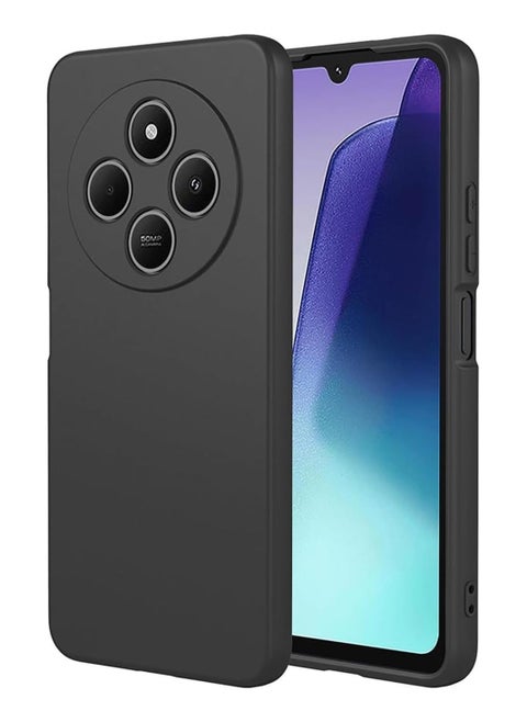Case for Xiaomi Redmi 14C / Poco C75 Cover Liquid Gel Rubber Bumper Case with Soft Microfiber Lining Cushion Slim Hard Shell Shockproof Protective Cover for Xiaomi Redmi 14C / Poco C75 (Black)