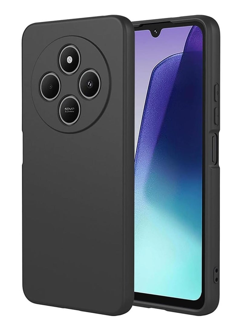 Case for Xiaomi Redmi 14C / Poco C75 Cover Liquid Gel Rubber Bumper Case with Soft Microfiber Lining Cushion Slim Hard Shell Shockproof Protective Cover for Xiaomi Redmi 14C / Poco C75 (Black)